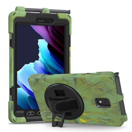 For Samsung Galaxy Tab active 3 T570 / T575 8.0 Shockproof Colorful Silicone + PC Protective Case with Holder & Shoulder Strap & Hand Strap(Camouflage)-garmade.com