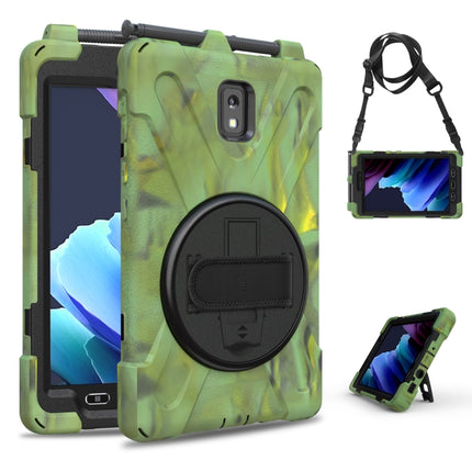 For Samsung Galaxy Tab active 3 T570 / T575 8.0 Shockproof Colorful Silicone + PC Protective Case with Holder & Shoulder Strap & Hand Strap(Camouflage)-garmade.com