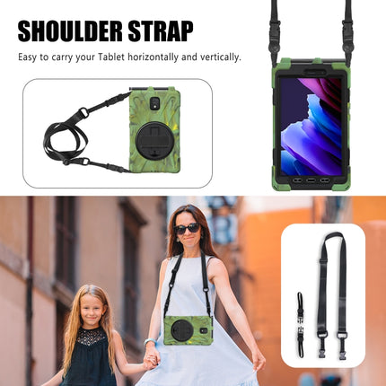 For Samsung Galaxy Tab active 3 T570 / T575 8.0 Shockproof Colorful Silicone + PC Protective Case with Holder & Shoulder Strap & Hand Strap(Camouflage)-garmade.com