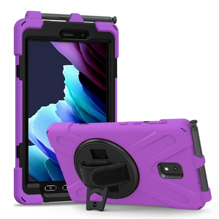 For Samsung Galaxy Tab active 3 T570 / T575 8.0 Shockproof Colorful Silicone + PC Protective Case with Holder & Shoulder Strap & Hand Strap(Purple)-garmade.com