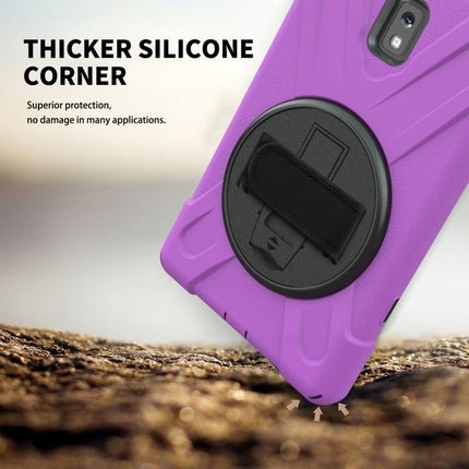 For Samsung Galaxy Tab active 3 T570 / T575 8.0 Shockproof Colorful Silicone + PC Protective Case with Holder & Shoulder Strap & Hand Strap(Purple)-garmade.com