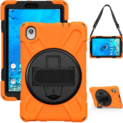 For Lenovo Tab M8 (2020) TB-8705F 8.0 inch Shockproof Colorful Silicone + PC Protective Case with Holder & Shoulder Strap & Hand Strap(Orange)-garmade.com