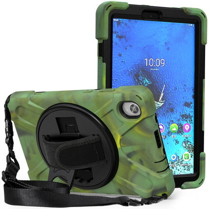 For Lenovo Tab M8 (2020) TB-8705F 8.0 inch Shockproof Colorful Silicone + PC Protective Case with Holder & Shoulder Strap & Hand Strap(Camouflage)-garmade.com