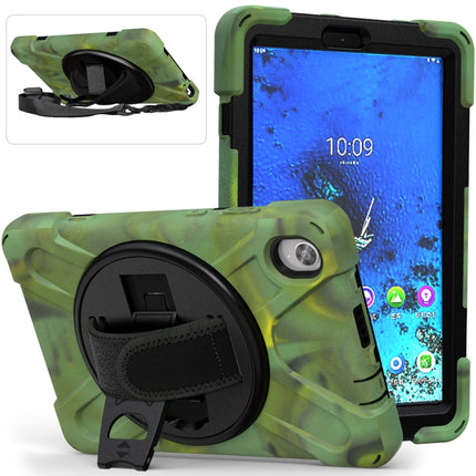 For Lenovo Tab M8 (2020) TB-8705F 8.0 inch Shockproof Colorful Silicone + PC Protective Case with Holder & Shoulder Strap & Hand Strap(Camouflage)-garmade.com