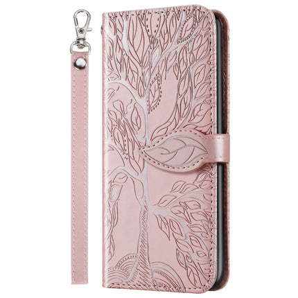 Life of Tree Embossing Pattern Horizontal Flip Leather Case with Holder & Card Slot & Wallet & Photo Frame & Lanyard For iPhone 6 & 6s(Rose Gold)-garmade.com