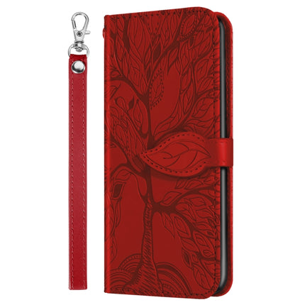 Life of Tree Embossing Pattern Horizontal Flip Leather Case with Holder & Card Slot & Wallet & Photo Frame & Lanyard For iPhone 6 Plus & 6s Plus(Red)-garmade.com