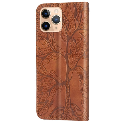 Life of Tree Embossing Pattern Horizontal Flip Leather Case with Holder & Card Slot & Wallet & Photo Frame & Lanyard For iPhone 11 Pro(Brown)-garmade.com
