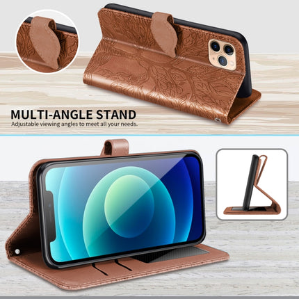 Life of Tree Embossing Pattern Horizontal Flip Leather Case with Holder & Card Slot & Wallet & Photo Frame & Lanyard For iPhone 11 Pro(Brown)-garmade.com
