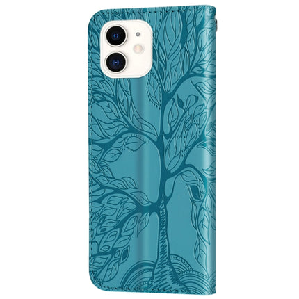 Life of Tree Embossing Pattern Horizontal Flip Leather Case with Holder & Card Slot & Wallet & Photo Frame & Lanyard For iPhone 11(Lake Blue)-garmade.com