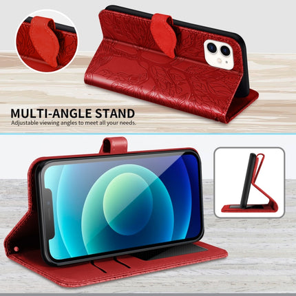 Life of Tree Embossing Pattern Horizontal Flip Leather Case with Holder & Card Slot & Wallet & Photo Frame & Lanyard For iPhone 11(Red)-garmade.com