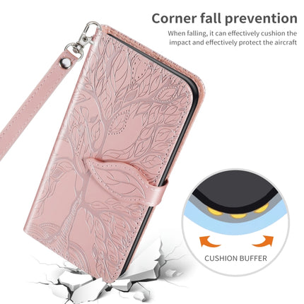 Life of Tree Embossing Pattern Horizontal Flip Leather Case with Holder & Card Slot & Wallet & Photo Frame & Lanyard For iPhone 11 Pro Max(Rose Gold)-garmade.com