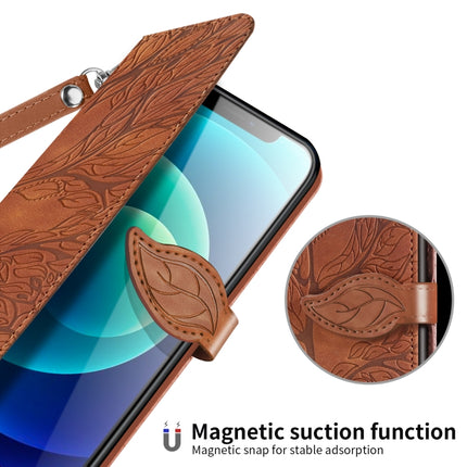 Life of Tree Embossing Pattern Horizontal Flip Leather Case with Holder & Card Slot & Wallet & Photo Frame & Lanyard For iPhone 11 Pro Max(Brown)-garmade.com