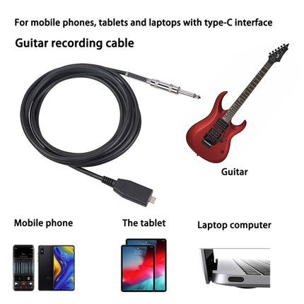 TY48S USB-C / Type-C to 6.35mm Electric Guitar Recording Cable, Cable Length:2m-garmade.com