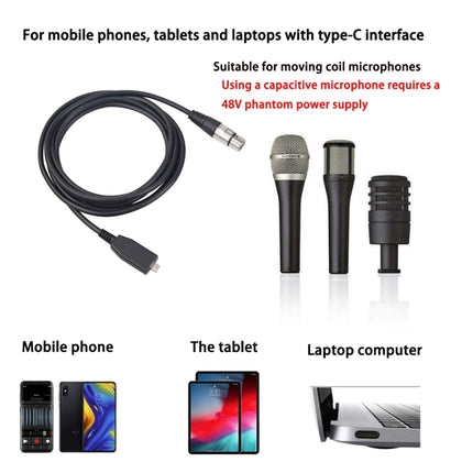TY18 USB-C / Type-C Male to Cannon Female Microphone Recording Cable, Cable Length:2m-garmade.com