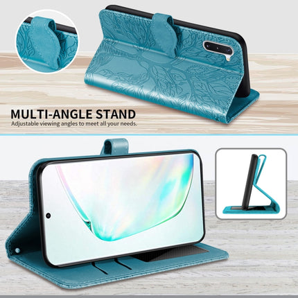 For Samsung Galaxy Note10 Life of Tree Embossing Pattern Horizontal Flip Leather Case with Holder & Card Slot & Wallet & Photo Frame & Lanyard(Lake Blue)-garmade.com