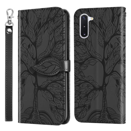For Samsung Galaxy Note10 Life of Tree Embossing Pattern Horizontal Flip Leather Case with Holder & Card Slot & Wallet & Photo Frame & Lanyard(Black)-garmade.com