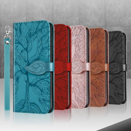 For Samsung Galaxy Note10 Life of Tree Embossing Pattern Horizontal Flip Leather Case with Holder & Card Slot & Wallet & Photo Frame & Lanyard(Rose Gold)-garmade.com