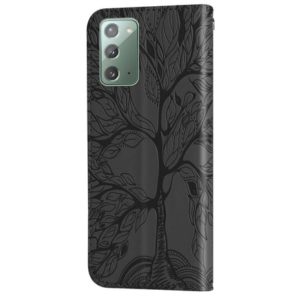 For Samsung Galaxy Note20 Life of Tree Embossing Pattern Horizontal Flip Leather Case with Holder & Card Slot & Wallet & Photo Frame & Lanyard(Black)-garmade.com