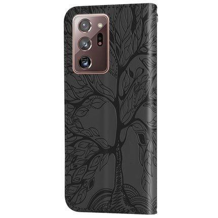 For Samsung Galaxy Note20 Ultra Life of Tree Embossing Pattern Horizontal Flip Leather Case with Holder & Card Slot & Wallet & Photo Frame & Lanyard(Black)-garmade.com