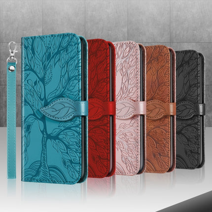 For Samsung Galaxy S20 Life of Tree Embossing Pattern Horizontal Flip Leather Case with Holder & Card Slot & Wallet & Photo Frame & Lanyard(Rose Gold)-garmade.com