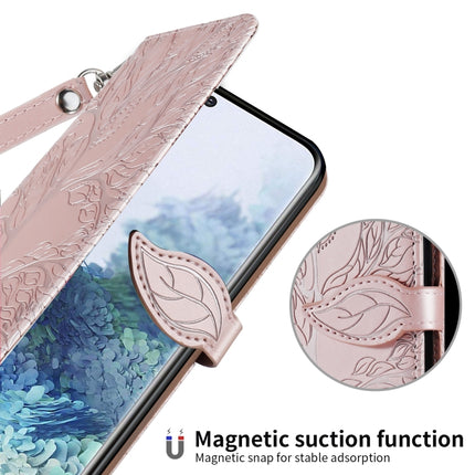 For Samsung Galaxy S20+ Life of Tree Embossing Pattern Horizontal Flip Leather Case with Holder & Card Slot & Wallet & Photo Frame & Lanyard(Rose Gold)-garmade.com