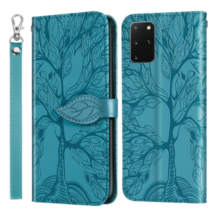 For Samsung Galaxy S20+ Life of Tree Embossing Pattern Horizontal Flip Leather Case with Holder & Card Slot & Wallet & Photo Frame & Lanyard(Lake Blue)-garmade.com