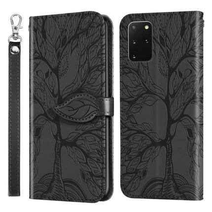 For Samsung Galaxy S20+ Life of Tree Embossing Pattern Horizontal Flip Leather Case with Holder & Card Slot & Wallet & Photo Frame & Lanyard(Black)-garmade.com