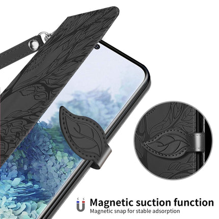 For Samsung Galaxy S20+ Life of Tree Embossing Pattern Horizontal Flip Leather Case with Holder & Card Slot & Wallet & Photo Frame & Lanyard(Black)-garmade.com