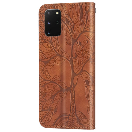 For Samsung Galaxy S20+ Life of Tree Embossing Pattern Horizontal Flip Leather Case with Holder & Card Slot & Wallet & Photo Frame & Lanyard(Brown)-garmade.com