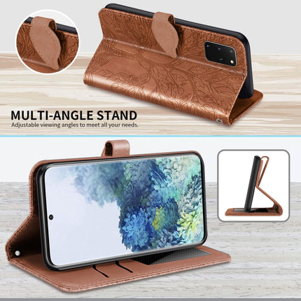 For Samsung Galaxy S20+ Life of Tree Embossing Pattern Horizontal Flip Leather Case with Holder & Card Slot & Wallet & Photo Frame & Lanyard(Brown)-garmade.com