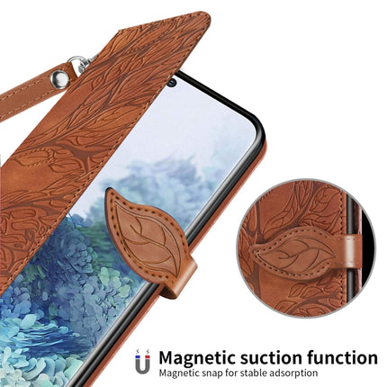 For Samsung Galaxy S20+ Life of Tree Embossing Pattern Horizontal Flip Leather Case with Holder & Card Slot & Wallet & Photo Frame & Lanyard(Brown)-garmade.com