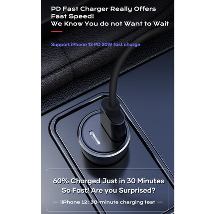ROCK Space H12 PD 20W Type-C / USB-C + USB Fast Charging Car Charger(Black)-garmade.com