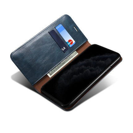 For Samsung Galaxy S20 Simple Wax Crazy Horse Texture Horizontal Flip Leather Case with Card Slots & Wallet(Navy Blue)-garmade.com