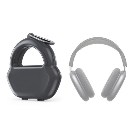 PP Jelly Color Headphone Protective Case for AirPods Max, with Hook(Black)-garmade.com