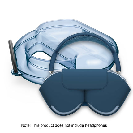 PP Jelly Color Headphone Protective Case for AirPods Max, with Hook(Blue)-garmade.com