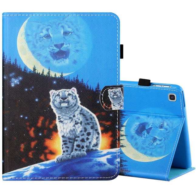 For Samsung Galaxy Tab A 8.0 (2019) T290 / T295 Sewing Thread Horizontal Painted Flat Leather Case with Pen Cover & Anti Skid Strip & Card Slot & Holder(Double Shadow Tiger)-garmade.com