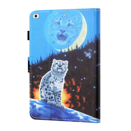 Sewing Thread Horizontal Painted Flat Leather Case with Pen Cover & Anti Skid Strip & Card Slot & Holder & Sleep / Wake-up Function For iPad Mini 5 / 4 / 3 / 2 / 1(Double Shadow Tiger)-garmade.com