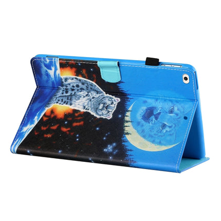 Sewing Thread Horizontal Painted Flat Leather Case with Pen Cover & Anti Skid Strip & Card Slot & Holder & Sleep / Wake-up Function For iPad Mini 5 / 4 / 3 / 2 / 1(Double Shadow Tiger)-garmade.com