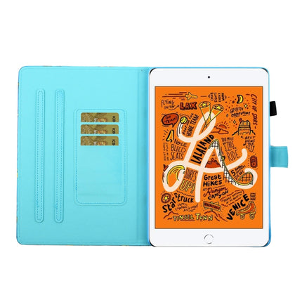 Sewing Thread Horizontal Painted Flat Leather Case with Pen Cover & Anti Skid Strip & Card Slot & Holder & Sleep / Wake-up Function For iPad Mini 5 / 4 / 3 / 2 / 1(Datura Flowers)-garmade.com