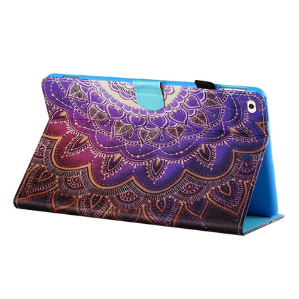 Sewing Thread Horizontal Painted Flat Leather Case with Pen Cover & Anti Skid Strip & Card Slot & Holder & Sleep / Wake-up Function For iPad Mini 5 / 4 / 3 / 2 / 1(Datura Flowers)-garmade.com