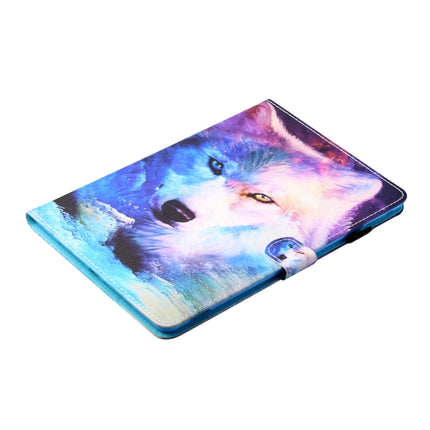 Sewing Thread Horizontal Painted Flat Leather Case with Pen Cover & Anti Skid Strip & Card Slot & Holder & Sleep / Wake-up Function For iPad Air 2022 / 2020 10.9(Wolf)-garmade.com
