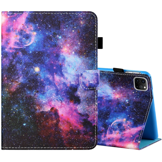 Sewing Thread Horizontal Painted Flat Leather Case with Pen Cover & Anti Skid Strip & Card Slot & Holder & Sleep / Wake-up Function For iPad Air 2022 / 2020 10.9(Starry Sky)-garmade.com