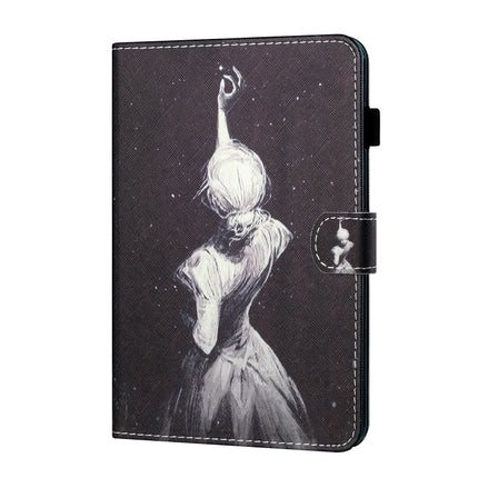 Sewing Thread Horizontal Painted Flat Leather Case with Pen Cover & Anti Skid Strip & Card Slot & Holder & Sleep / Wake-up Function For iPad Air 2022 / 2020 10.9(Star Girl)-garmade.com