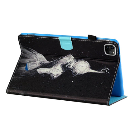 Sewing Thread Horizontal Painted Flat Leather Case with Pen Cover & Anti Skid Strip & Card Slot & Holder & Sleep / Wake-up Function For iPad Air 2022 / 2020 10.9(Star Girl)-garmade.com