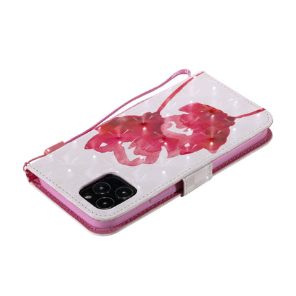 3D Painting Horizontal Flip Leather Case with Holder & Card Slot & Lanyard For iPhone 12 / 12 Pro(Red Rose)-garmade.com
