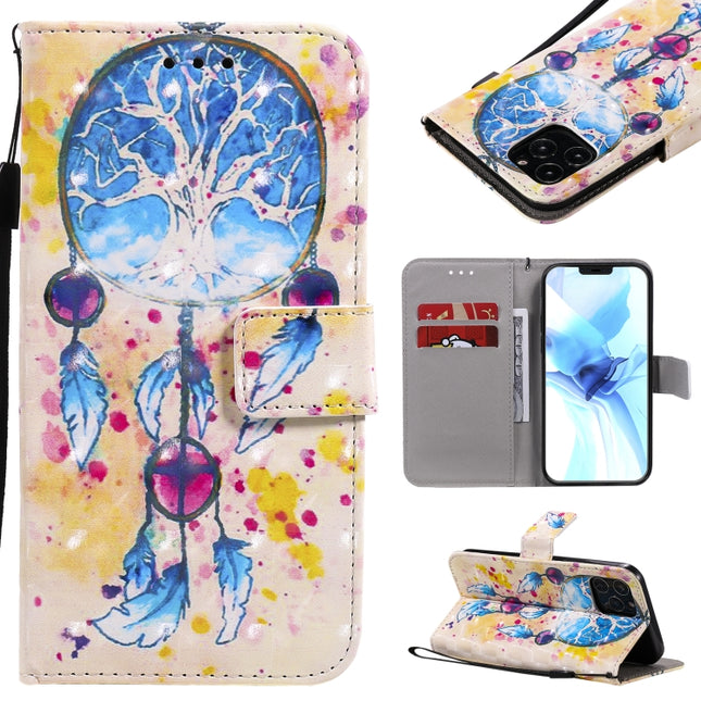 3D Painting Horizontal Flip Leather Case with Holder & Card Slot & Lanyard For iPhone 12 / 12 Pro(Wind Chimes)-garmade.com