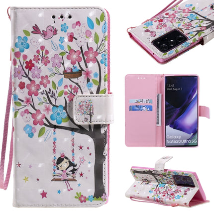 For Samsung Galaxy Note 20 Ultra 3D Painting Horizontal Flip Leather Case with Holder & Card Slot & Lanyard(Girl Under The Tree)-garmade.com