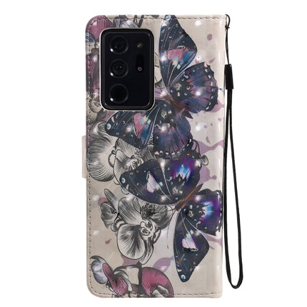 For Samsung Galaxy Note 20 Ultra 3D Painting Horizontal Flip Leather Case with Holder & Card Slot & Lanyard(Black Butterflies)-garmade.com