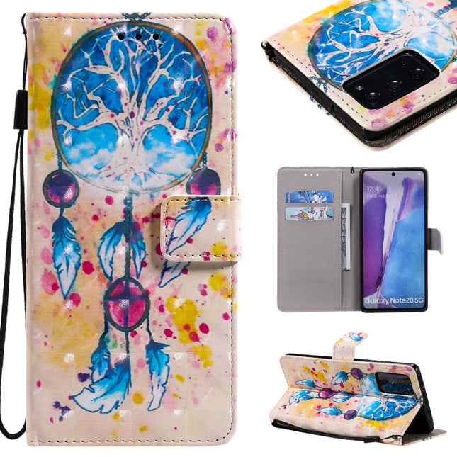 For Samsung Galaxy Note 20 3D Painting Horizontal Flip Leather Case with Holder & Card Slot & Lanyard(Wind Chimes)-garmade.com