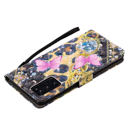 For Samsung Galaxy Note 20 3D Painting Horizontal Flip Leather Case with Holder & Card Slot & Lanyard(Pink Butterflies)-garmade.com